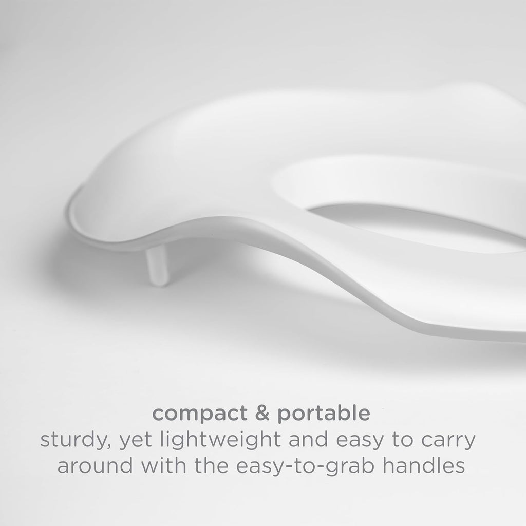 Ubbi Adjustable Toilet Trainer for Toddlers - Built-In Handles & Bonus Potty Hook | Gray