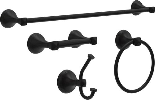 Delta Toilet Paper Holder - Spring Loaded Design | Matte Black Finish | Wall Mountable