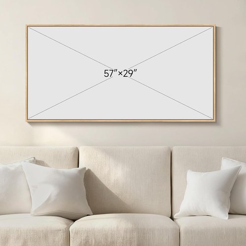 Framed Neutral Abstract Wall Art - Extra Large Black & Beige Canvas Print for Living Room | 30x60 Inch
