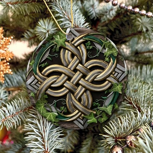 Celtic Knot Christmas Ornament – Irish Ceramic Décor 2025