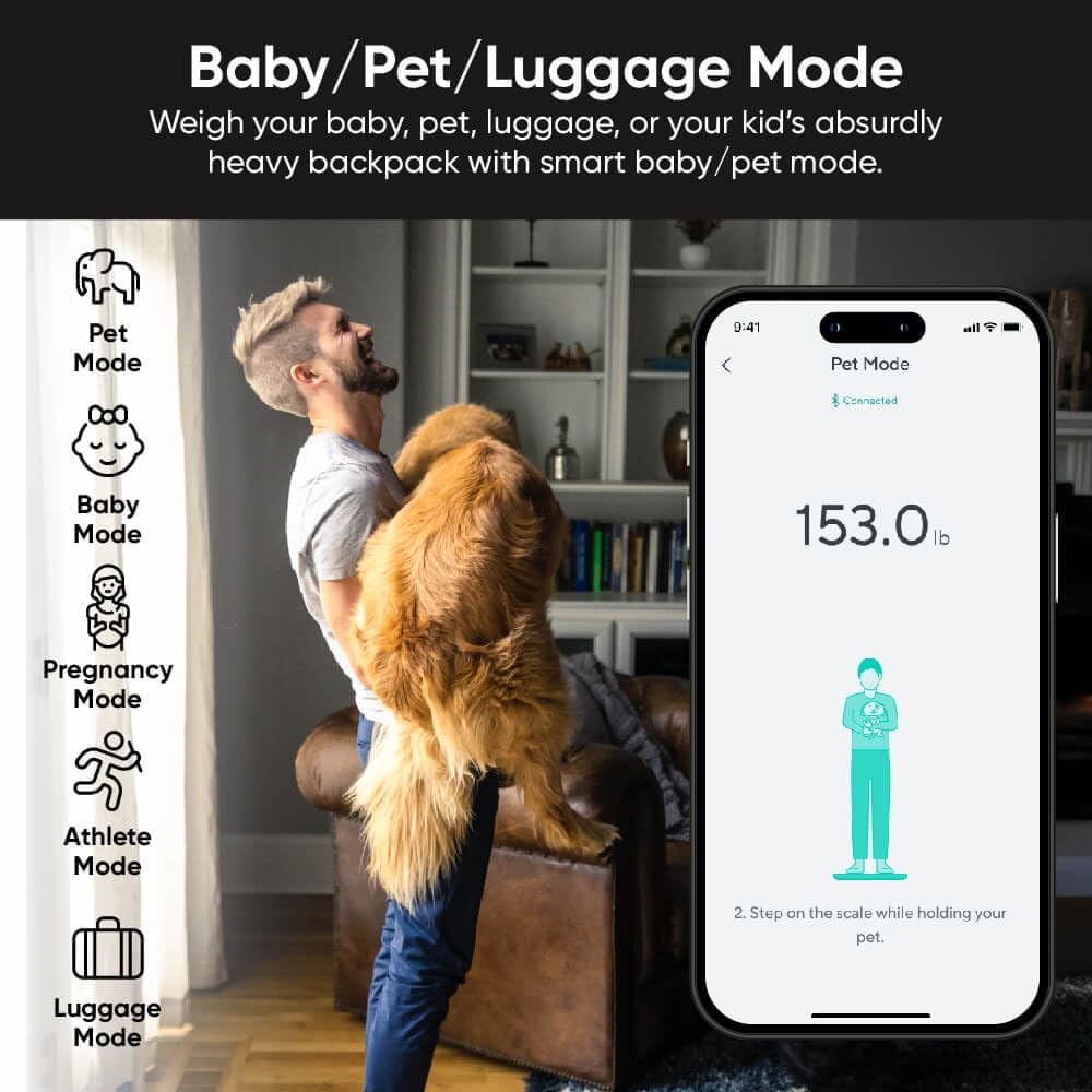 Wyze Scale Ultra, Smart Scale with 4.3" Color Display, Digital Scale for Body Weight BMI Muscle Mass, Heart Rate Monitor, Wi-Fi & Bluetooth Weight Scale with Baby/Pet/Luggage Mode, 400lbs