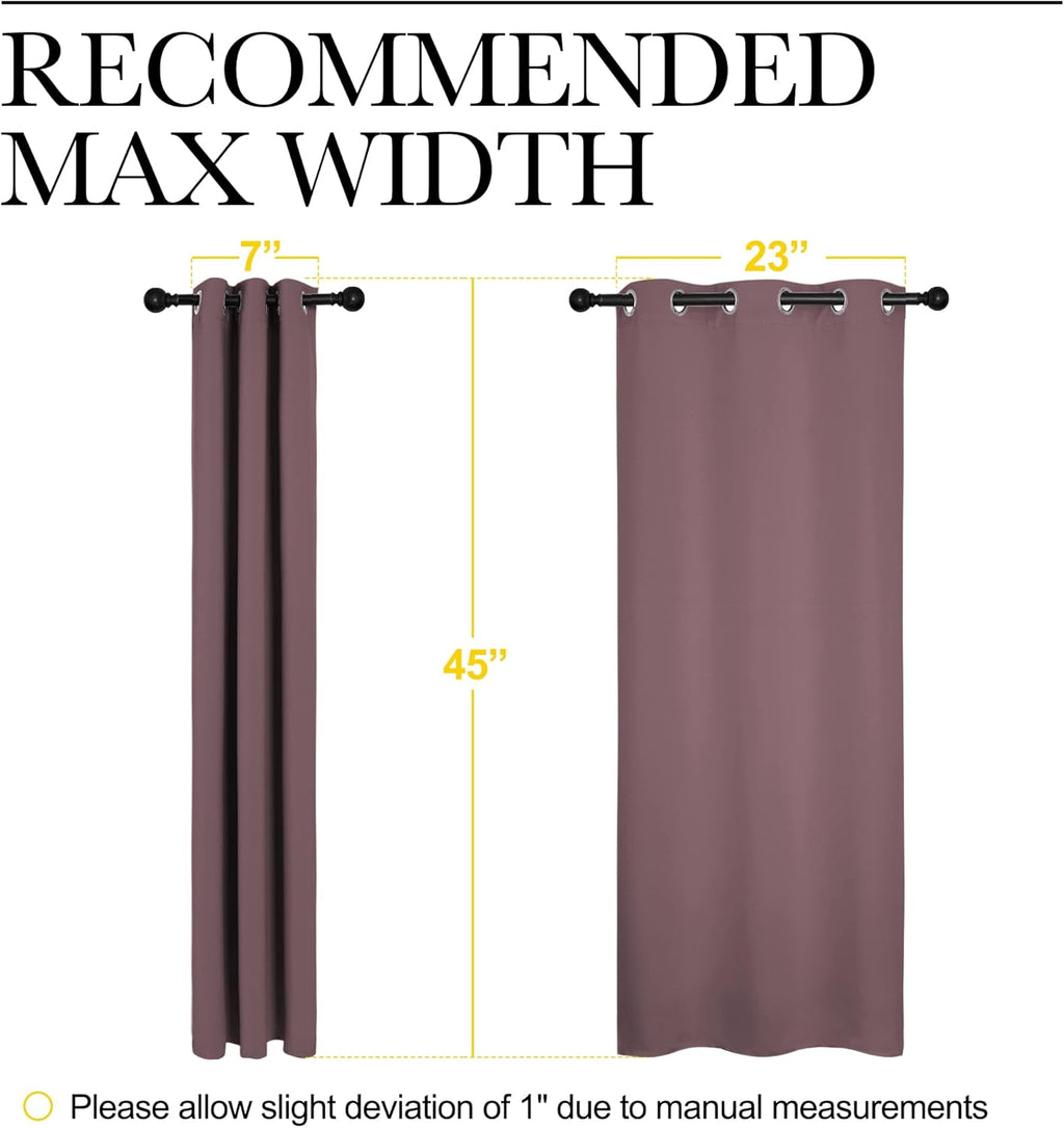 NICETOWN Blackout Curtain Panels - Thermal Insulated Draperies, 29x45 Inches, Dry Rose - 1 Pair