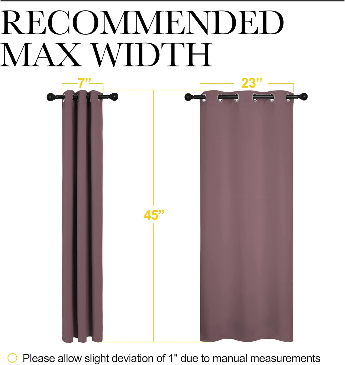 NICETOWN Blackout Curtain Panels - Thermal Insulated Draperies, 29x45 Inches, Dry Rose - 1 Pair