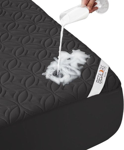 BEDLORE Waterproof Mattress Protector - Twin XL Deep Pocket Pad | Soft, Breathable, Dirt-Proof Cover (Black)