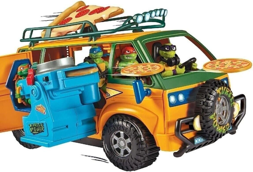 Playmates Toys Teenage Mutant Ninja Turtles Pizza Fire Delivery Van | Fun Action Playset