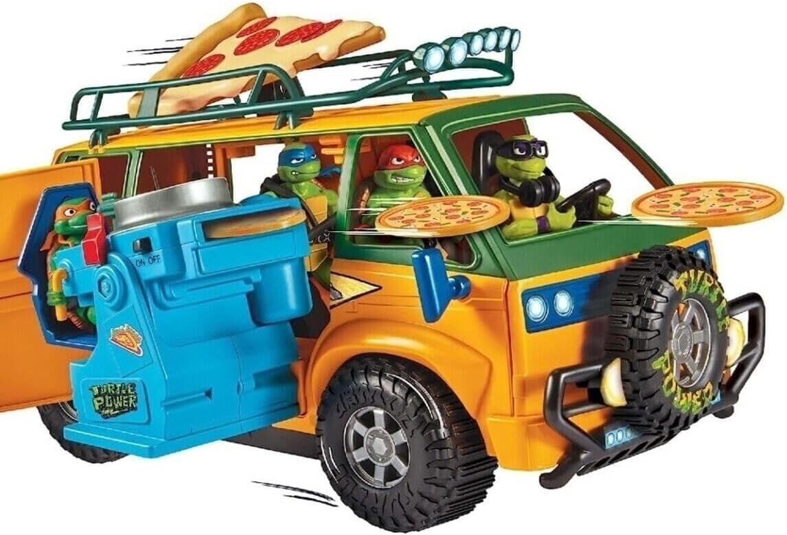 Playmates Toys Teenage Mutant Ninja Turtles Pizza Fire Delivery Van | Fun Action Playset