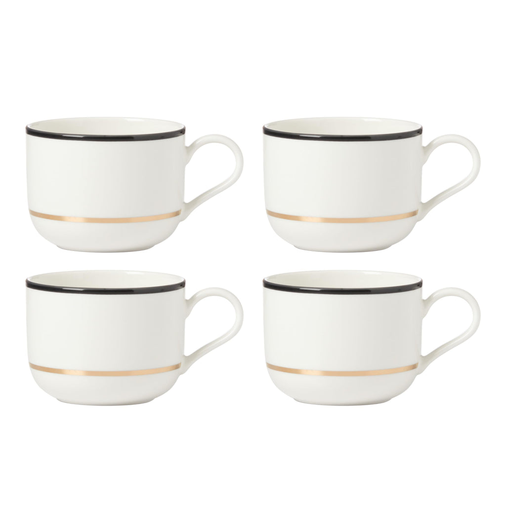 Kate Spade New York Make It Pop Mug, S/4, 3.84, Black/Gold