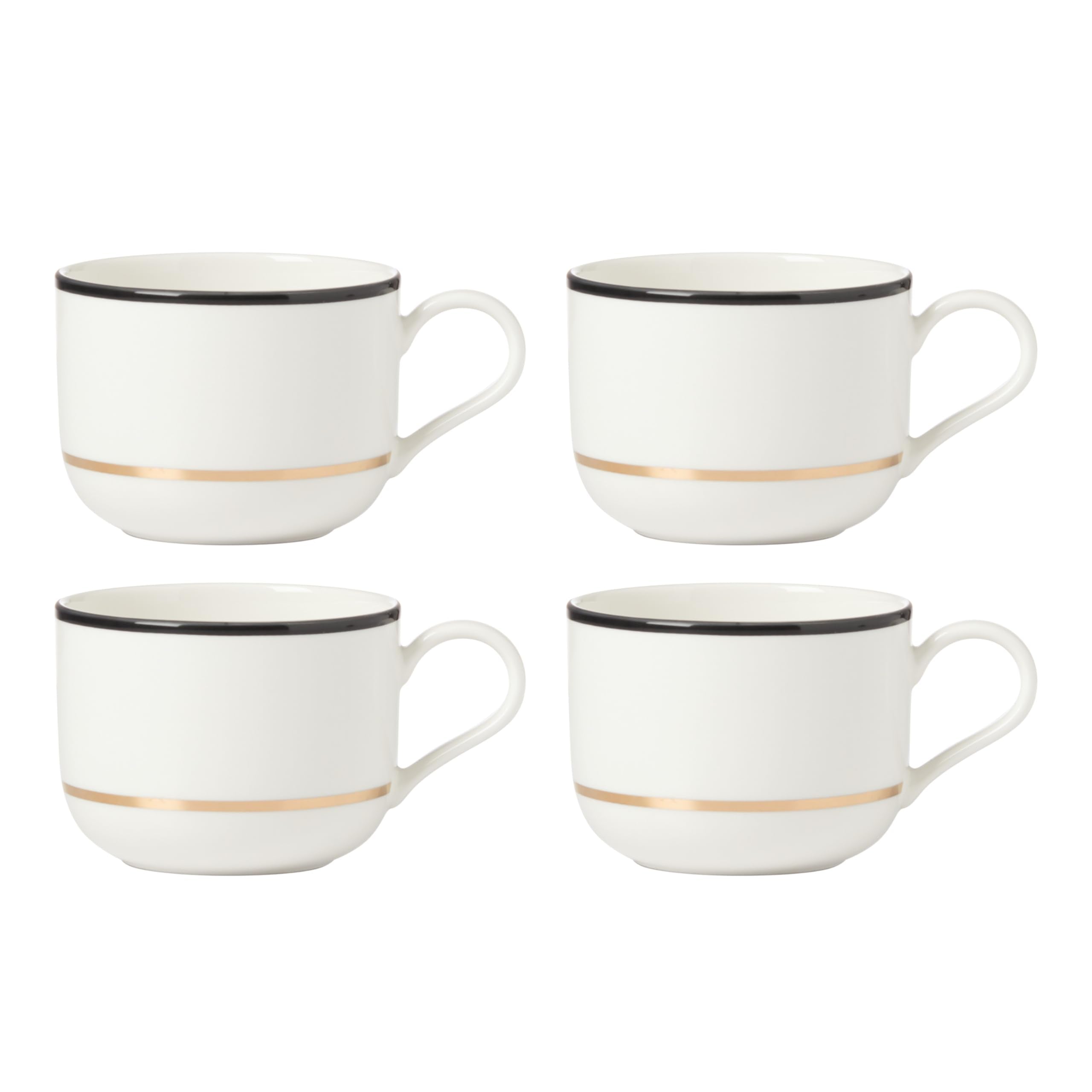 Kate Spade New York Make It Pop Mug, S/4, 3.84, Black/Gold