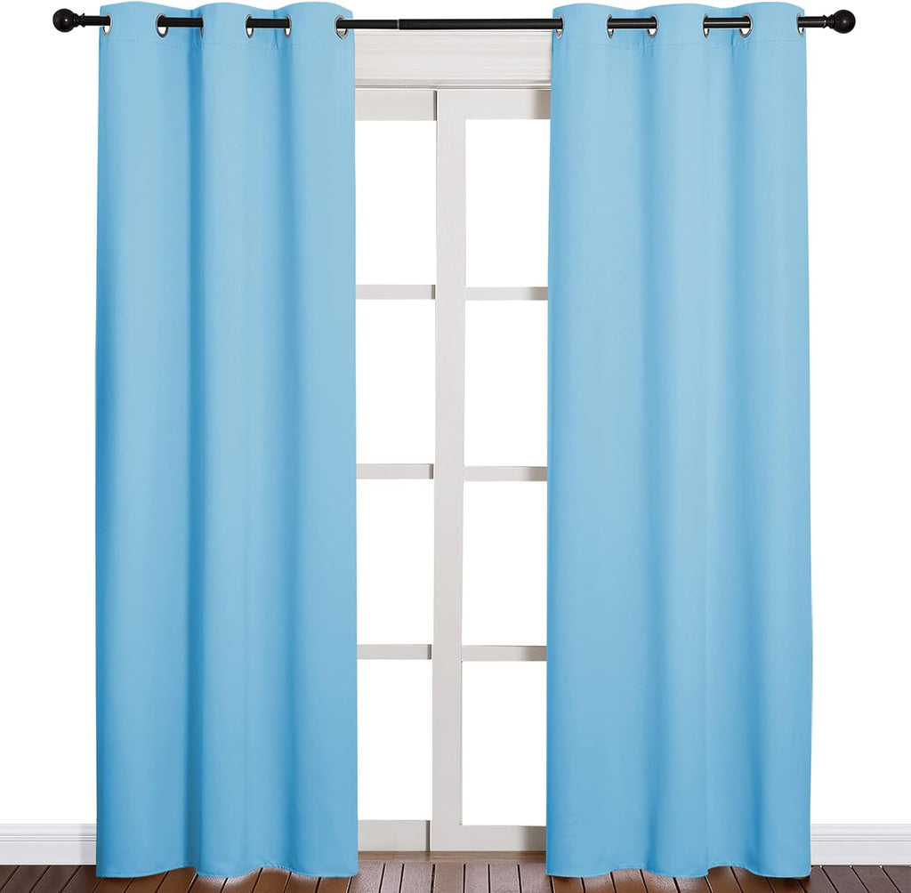 NICETOWN Blackout Window Curtains - Triple Weave Thermal Insulation | Double Panels, 42" x 84", Blue