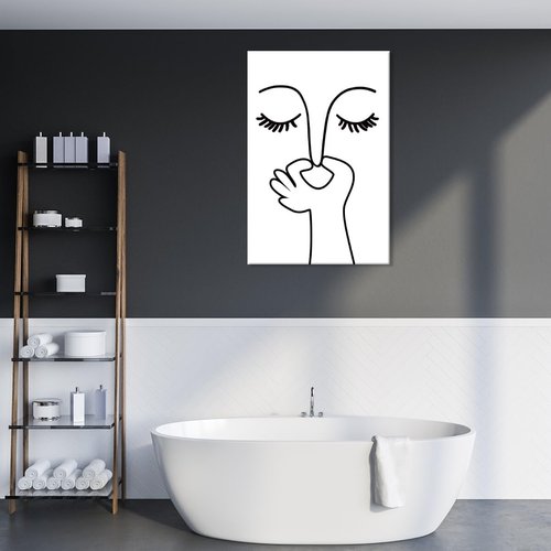 Funny Bathroom Wall Art - Humorous Black and White Poster for Guest Toilets | Unframed 16x24 Inch