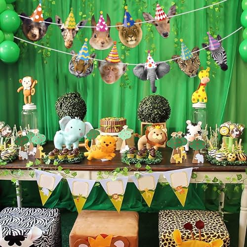 Safari Animals Birthday Banner - Jungle Party Decoration