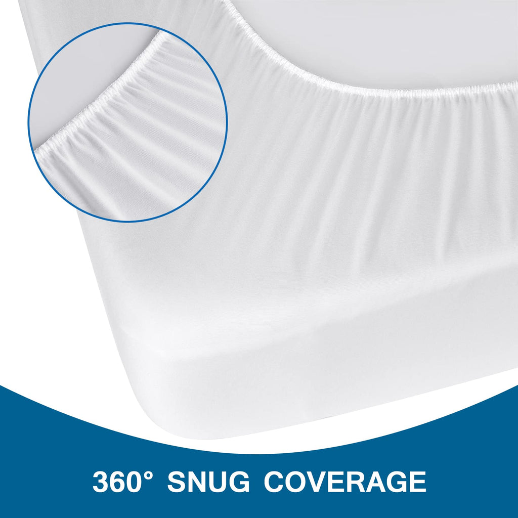 Twin Fitted Sheet Only, Twin Size Sheets for Kids Up to 12 Inches Deep Procket, Single Bed Mattress Sheets Stretchable Breathable Cover for Air Mattress, White