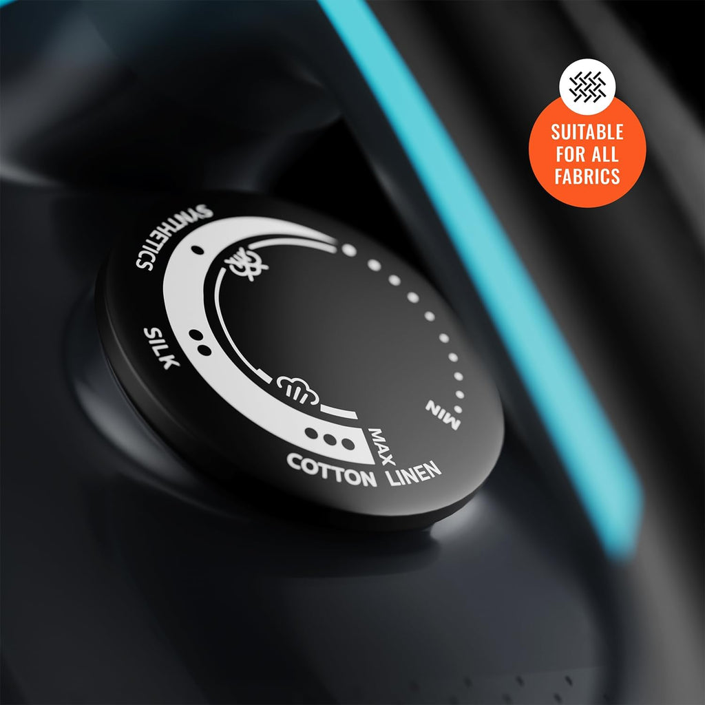 Pursteam SteamBurst+ 1750W Steam Iron - Ceramic Soleplate, Adjustable Steam & Self-Cleaning Feature