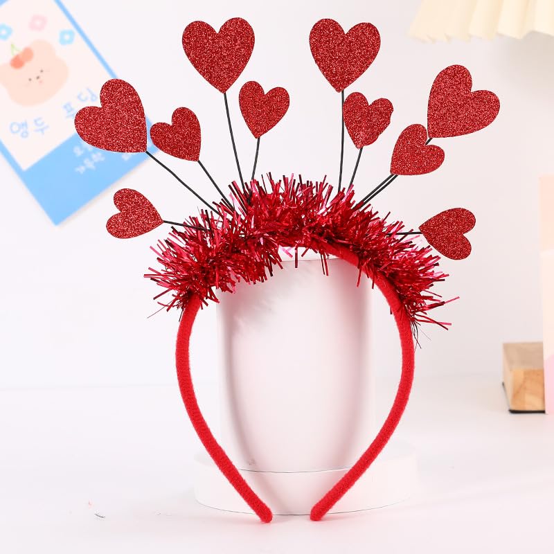 Valentine Red Heart Headband Glitter Hairband Party Supplies