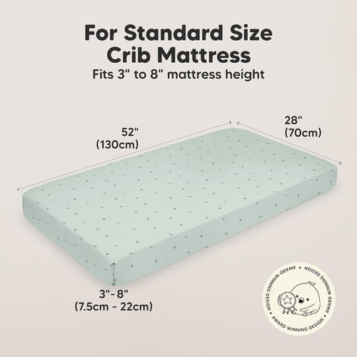 KeaBabies Organic Crib Sheets - 2-Pack Fitted Jersey Cotton for Baby Beds | Soft & Breathable Bunnies Prints, 52x28