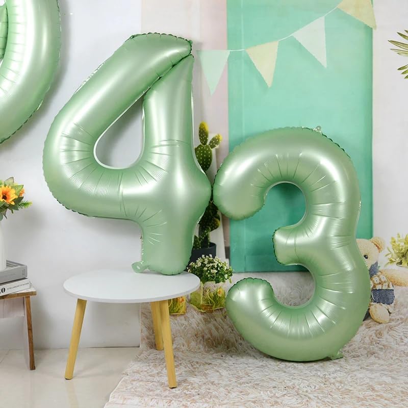 Skiennix 40-Inch Olive Green Balloon Number - Perfect for 7th Birthday, Engagements & Weddings