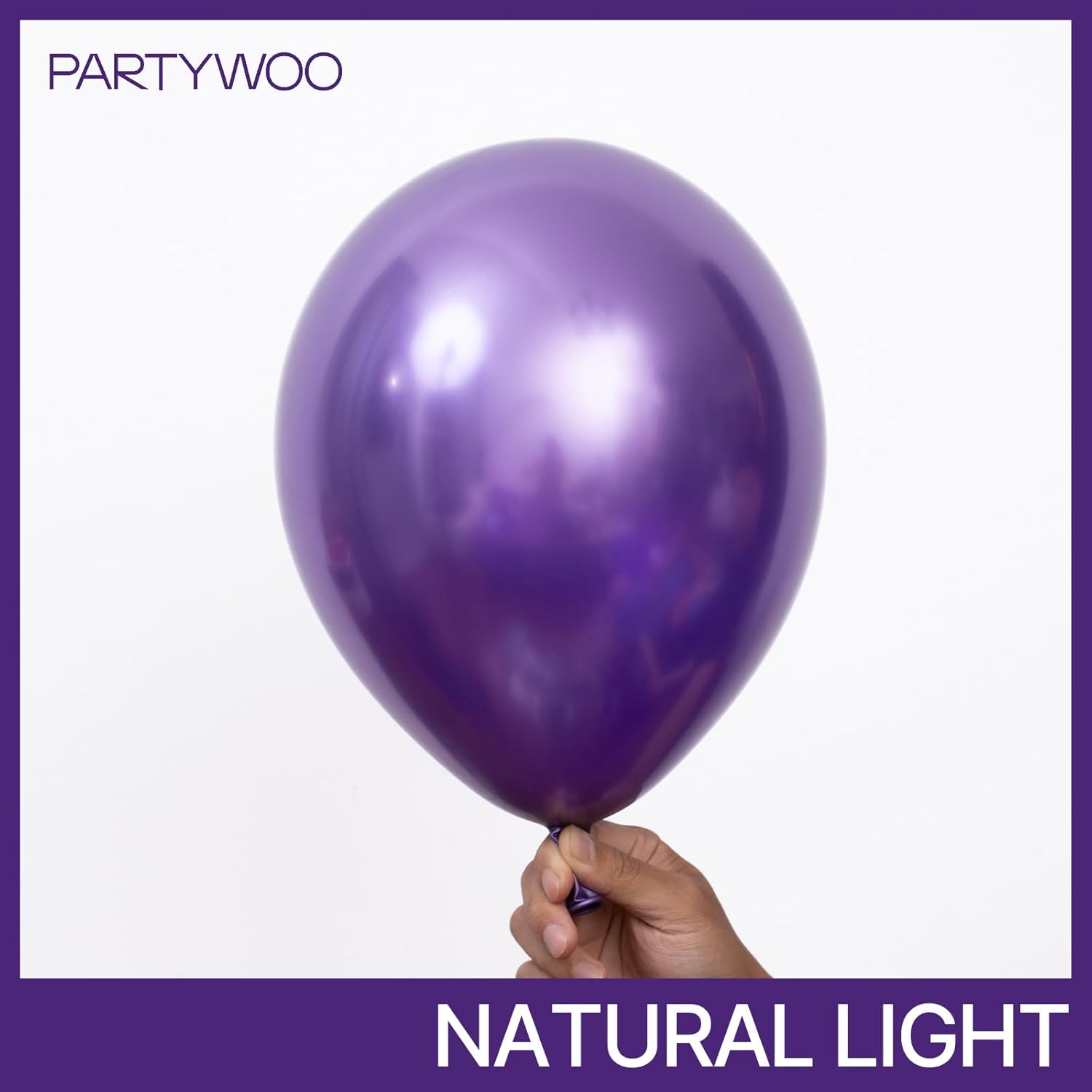 PartyWoo Metallic Purple Balloons - 140-Piece Chrome Balloon Arch Kit for Graduation, Wedding & Birthday Decor