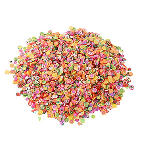 DECORA 3200 Pcs Mini 3D Polymer Clay Fruit Slices for Slime and Nail Art