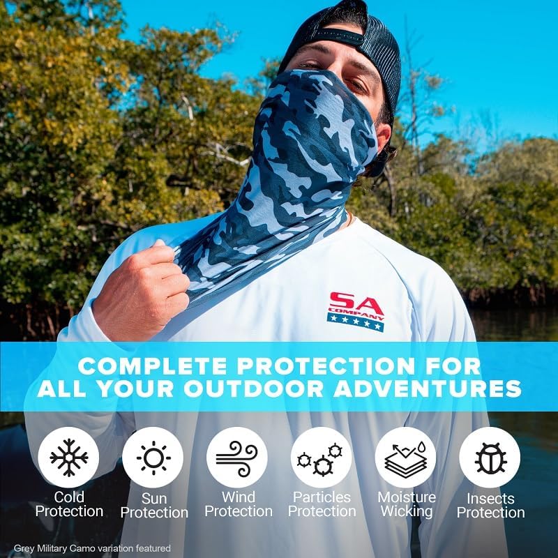S A Company UV Face Shield 5-Pack | UV 30+ Neck Gaiter Balaclava for Adults | Multiple Colors Available