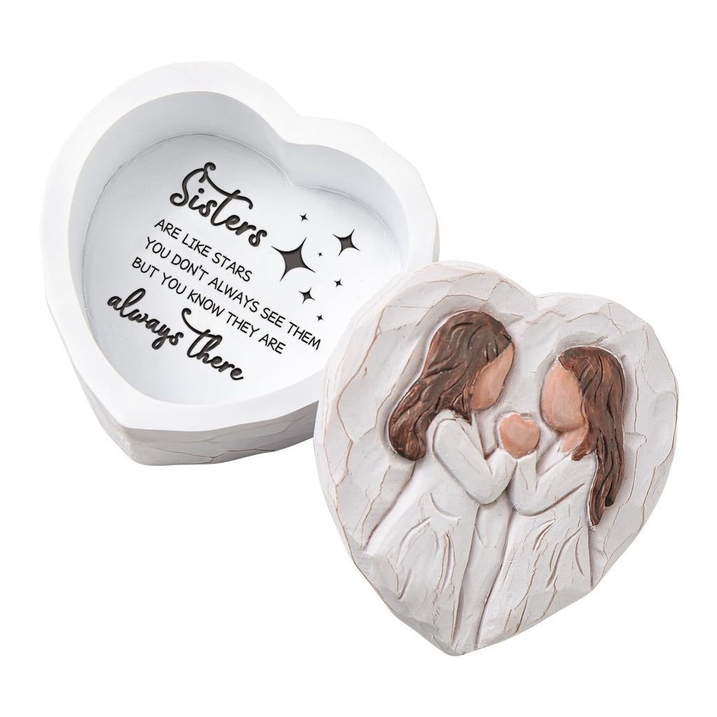 Sister Birthday Gifts, Sister Figurine Small Keepsake Box - Mothers Day Gifts for Sisters, Big Sister Gift from Sisters, Best Friend Friendship Gift - Soul Sister Hand-Painted Decorative Boxes