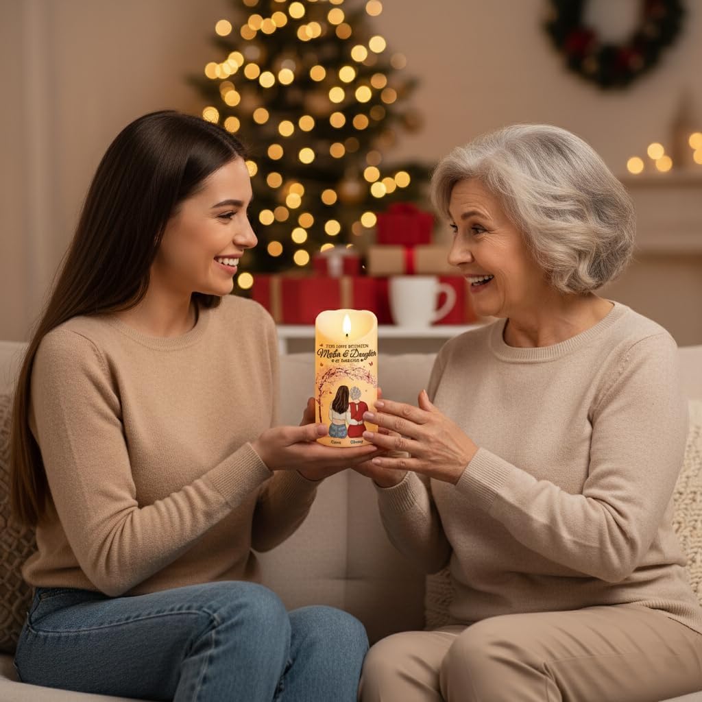 Regine Switzerland Personalized LED Flameless Candles - Mother & Daughter Gifts for Any Occasion