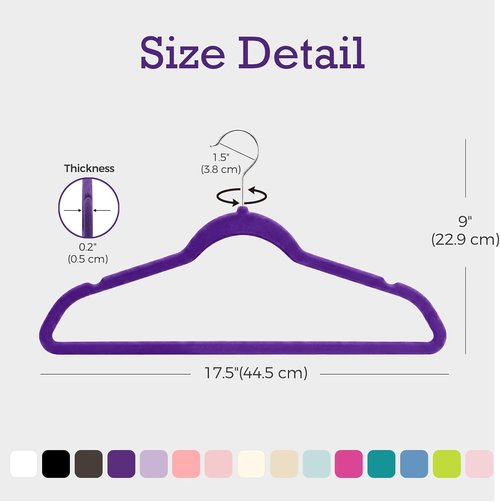 HOUSE DAY Velvet Hangers - 60 Pack Non-Slip Heavy Duty Purple Felt Suit Hangers | Space-Saving Design with 360° Rotating Hook
