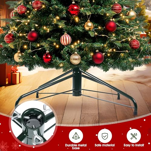 24-Inch Christmas Tree Stand - Foldable Metal Base for 3-7.5 FT Artificial Trees, Green, Dark Green Variation