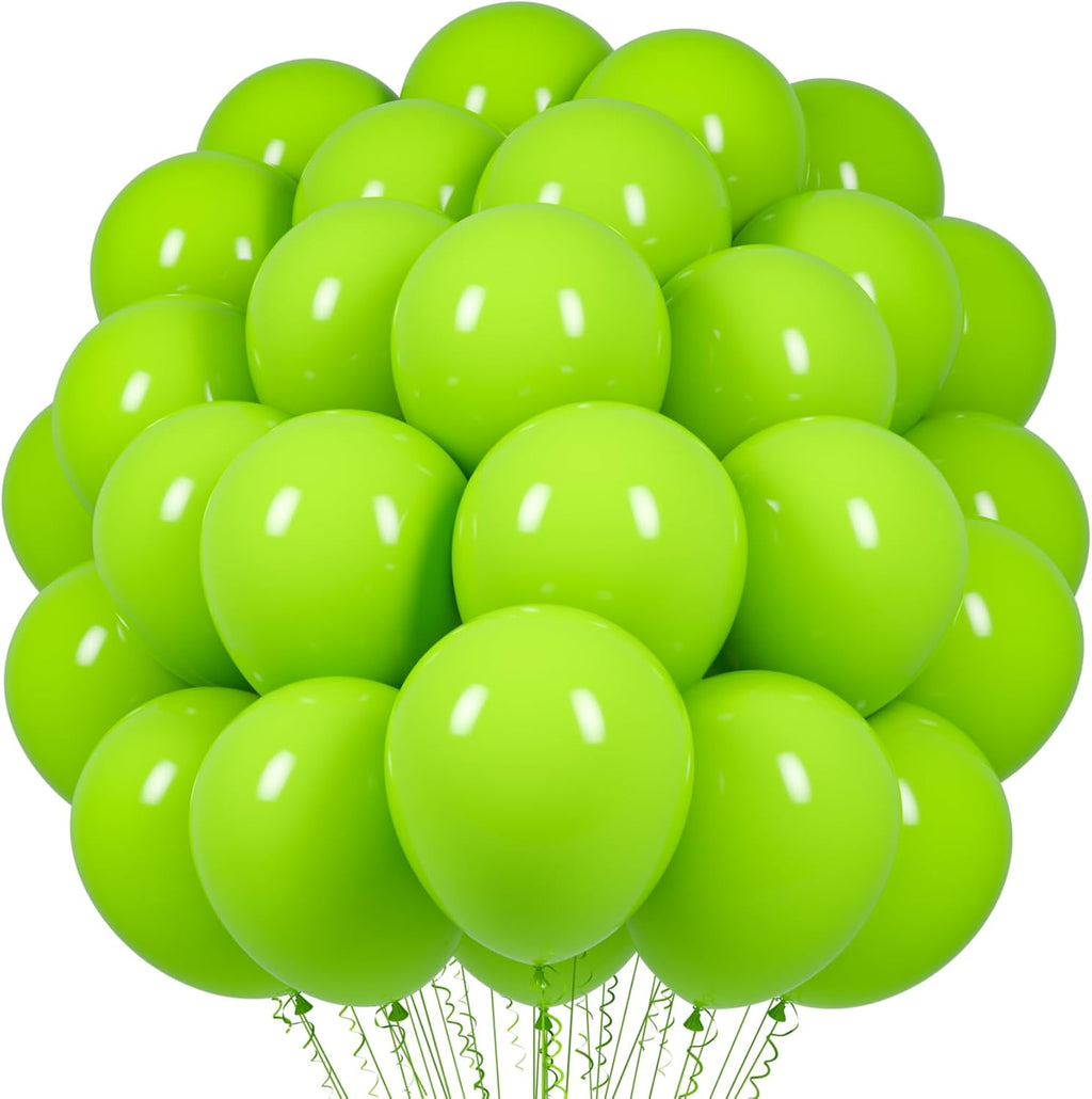 Voircoloria Lime Green Balloons - 12-Inch Latex Party Balloons | 66-Pack for St. Patrick's Day & Celebrations