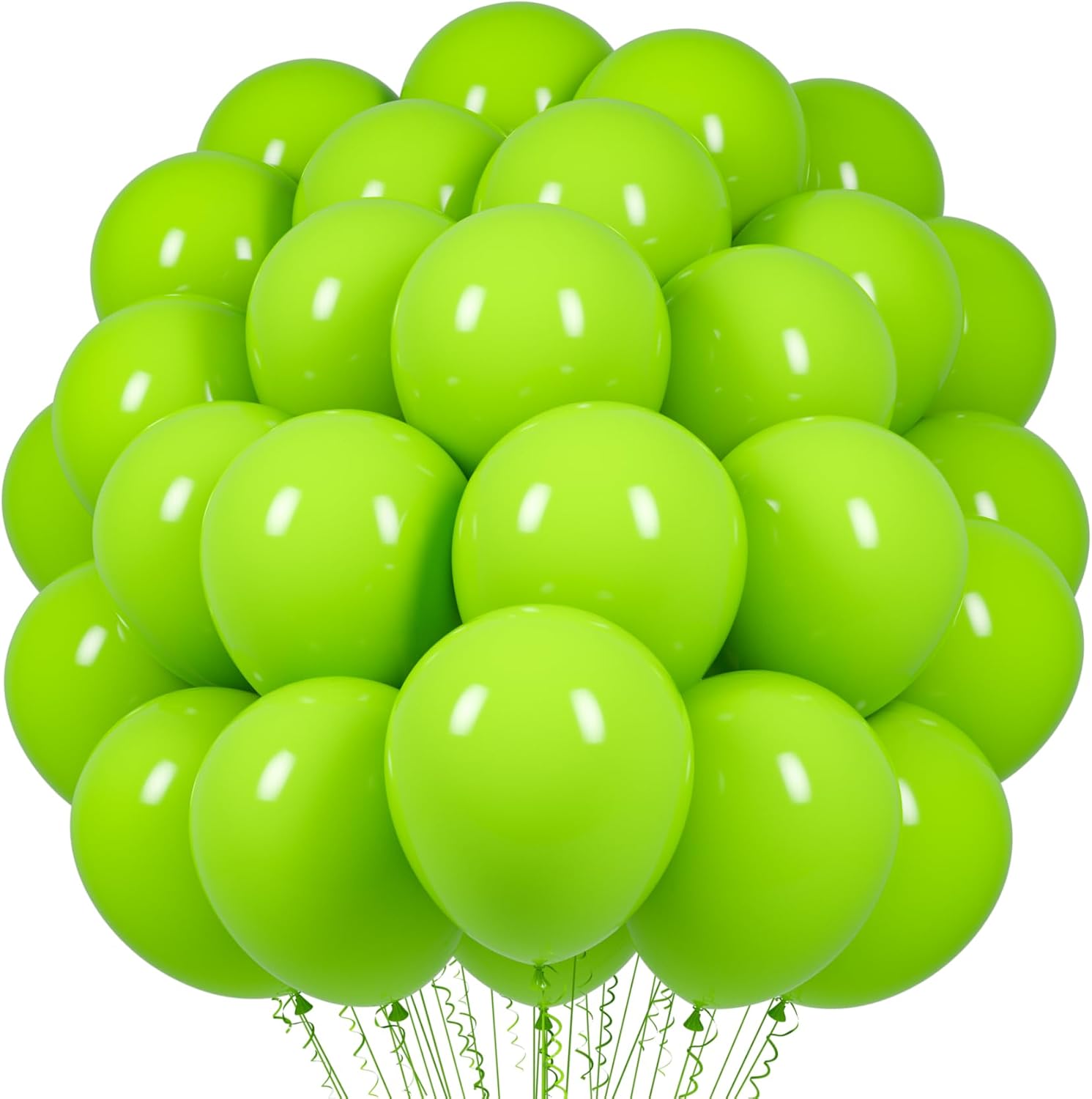 Voircoloria Lime Green Balloons - 12-Inch Latex Party Balloons | 66-Pack for St. Patrick's Day & Celebrations