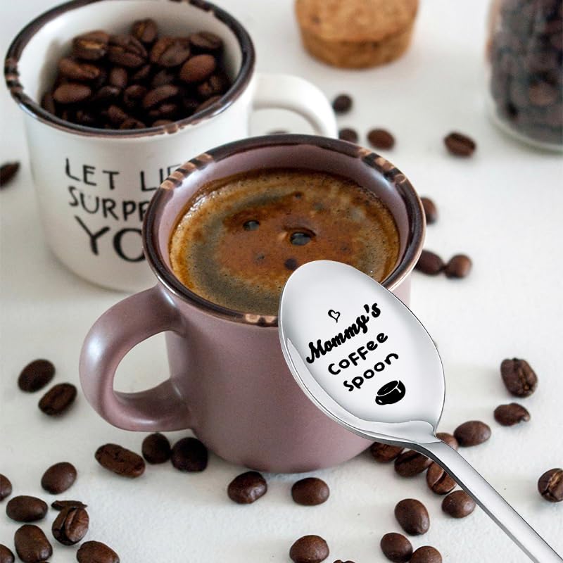 Engraved Stainless Steel Coffee Spoon for Mom - Funny Gift from Kids
