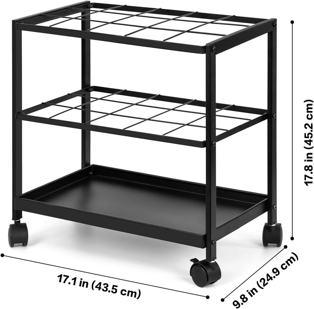 Premium Blueprint Storage Rack Cart - 15-Slot Metal Holder for Secure Organization of Plans & Artwork