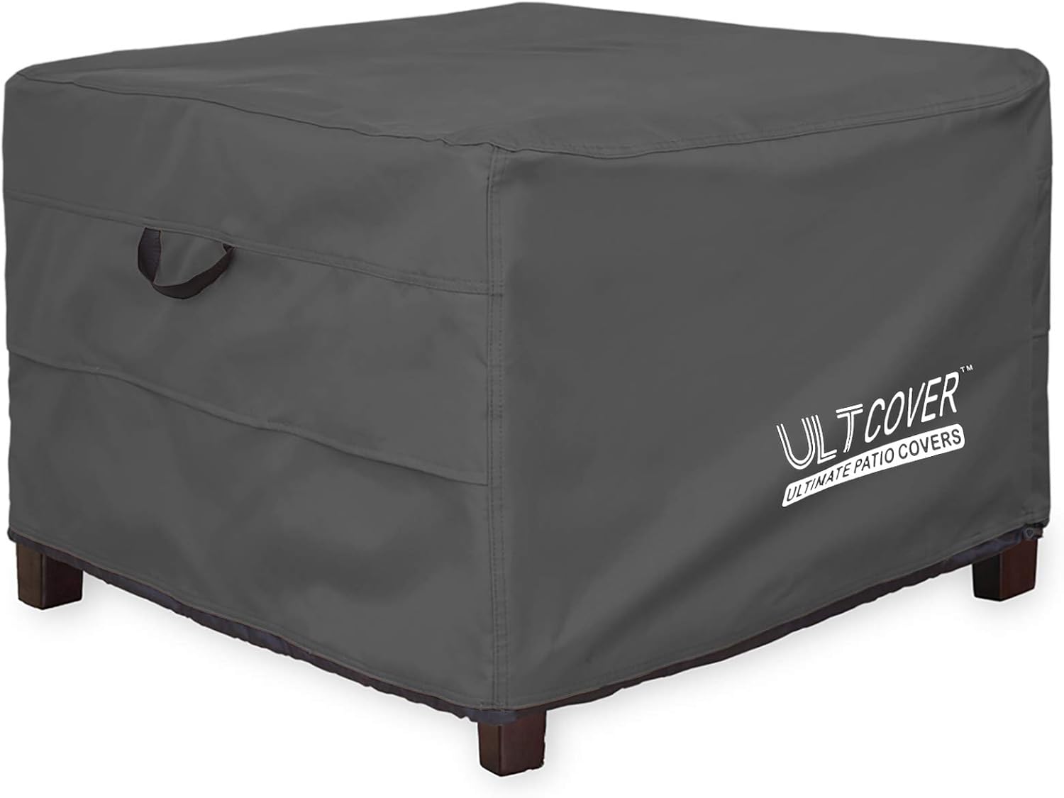 ULTCOVER Waterproof Patio Ottoman Cover - Durable Outdoor Furniture Protection | 24L x 24W x 18H Inch, Black
