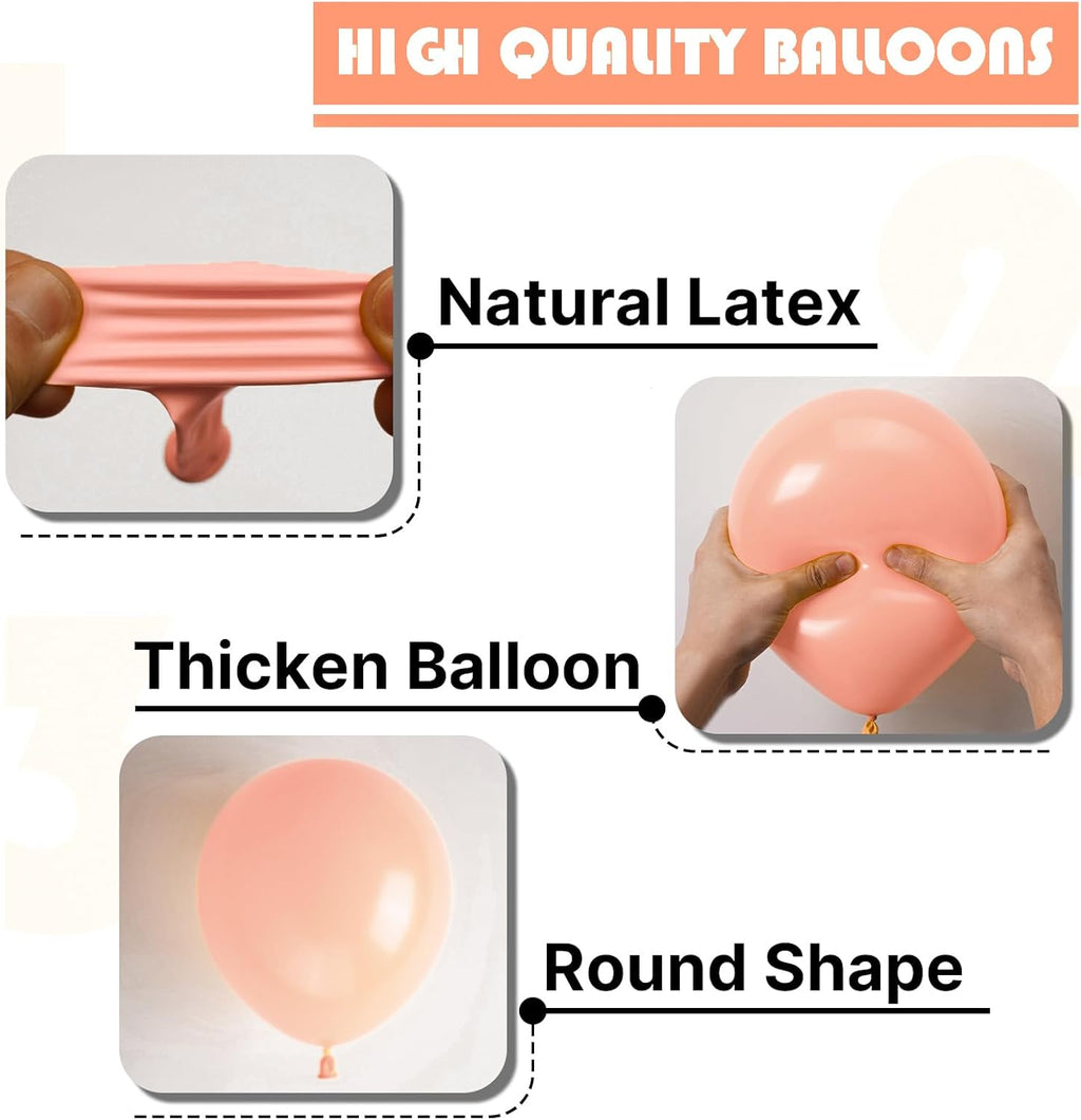 PartyWoo Peach Balloons - 50 Pack 5-Inch Mini Pastel Light Orange & Pink Latex for Celebrations