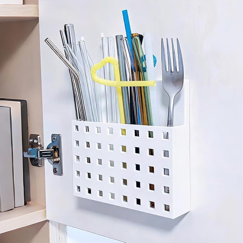 BLOUROOS Magnetic Straw Holder for Cabinet & Counter Storage