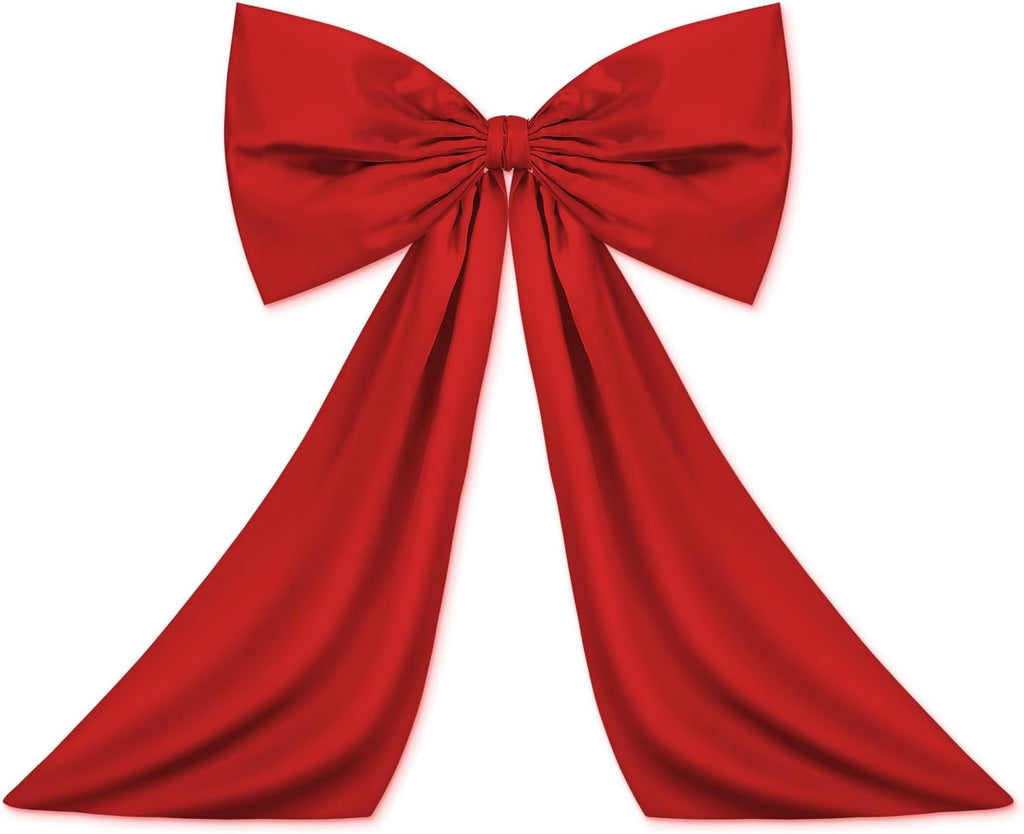 Wavwavw Red Large Bow Decor - Giant Satin Ribbon Tie for Birthday & Wedding Backdrop | 18 x 24 Inches