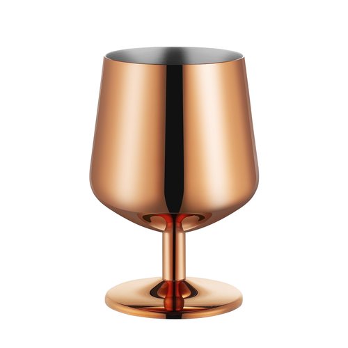 SuperCook 12oz Cognac Snifter Glasses, Brandy Snifters Set of 6, Snifter Glasses, Stemmed Whiskey Glasses, 18/10 Stainless Steel, Dishwasher Safe, Ideal Gift for Wine Lover, Rose Gold