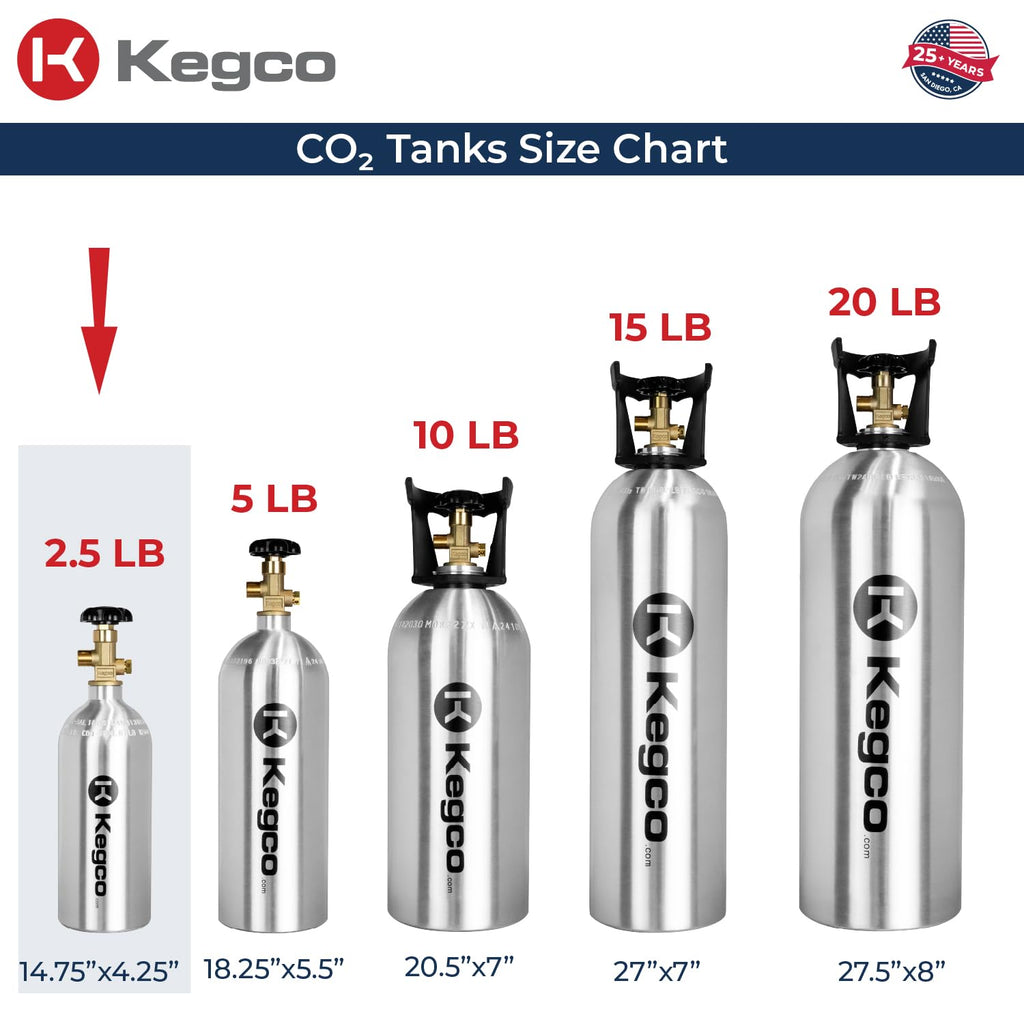 Kegco 2.5 lb. Aluminum Tank Co2 Cylinder