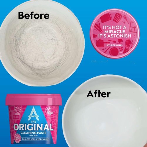 Astonish The Original Cleaning Paste 500g Mandarin Peaches Scent - Multi Surface Stain Remover, Grease Buster, Tough Kitchen Cleaner, Chemical-Free Household Scrub, Bathroom Essential
