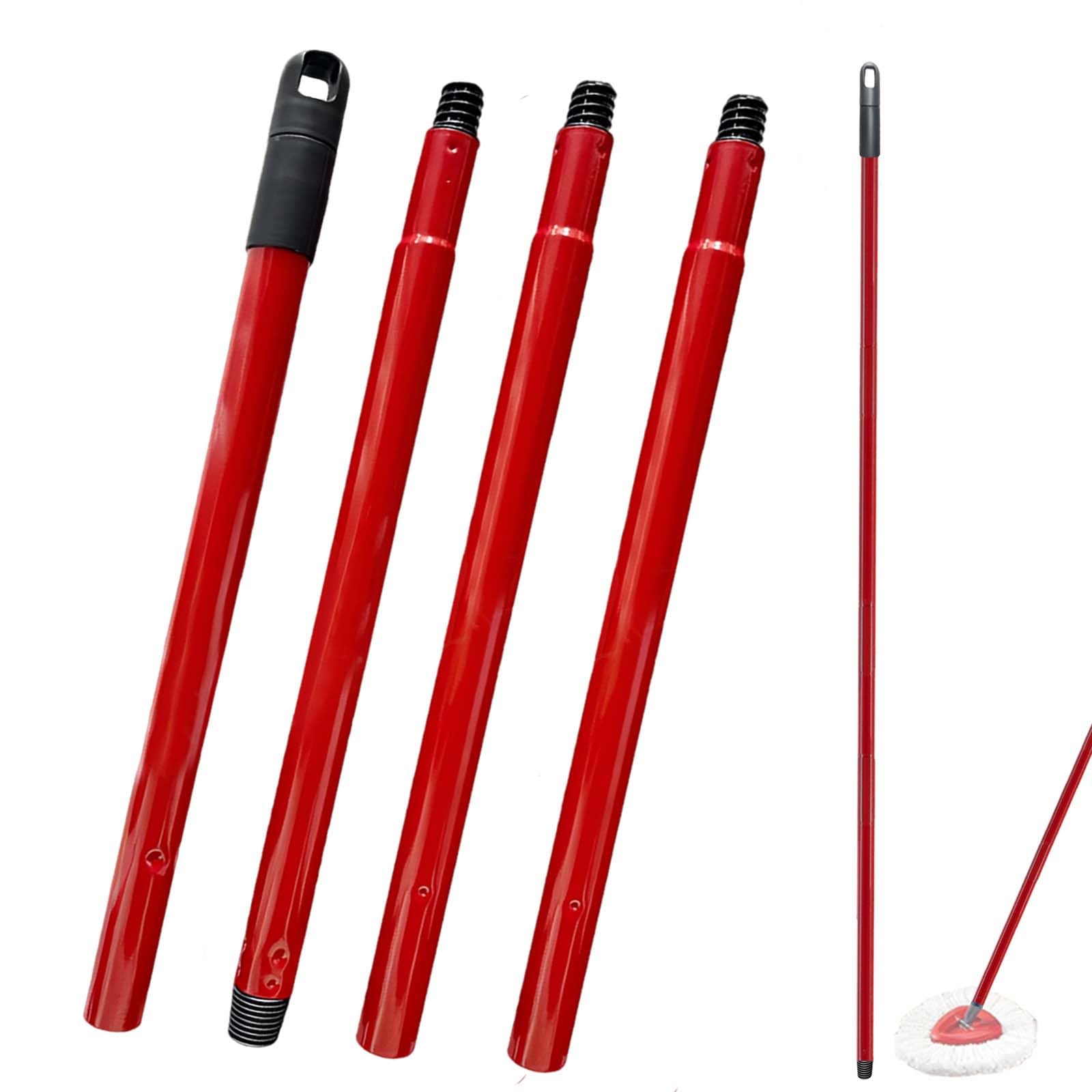 Mop Handle for Ocedar, Spin Mop Handle for O Cedar 4-Section 28.5-to-55inch Mop Replacement Stick Compatible with Ocedar Easy Wring Mop Refills Germany Screw Joint