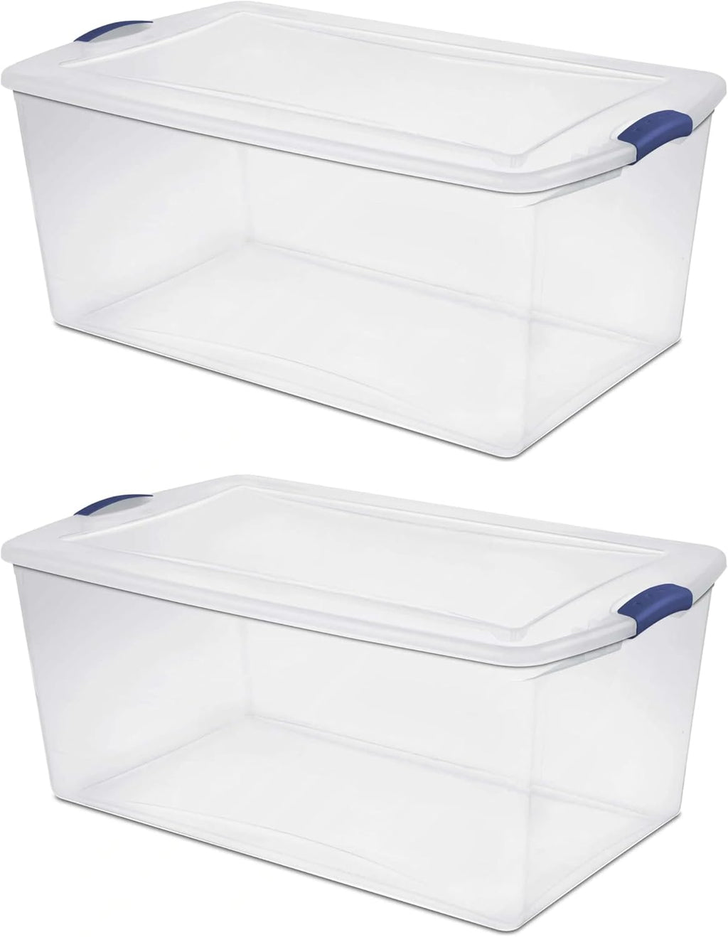 Regine Switzerland 105 QT Transparent Storage Box - Stackable with Blue Lock Mechanism | Ideal for Household & Seasonal Items