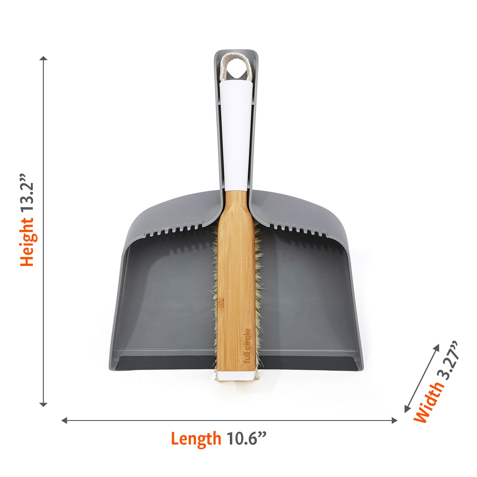 Full Circle Clean Team, Brush & Dustpan Set, White & Grey