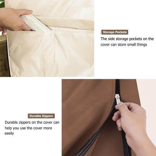 Exokugo Wire Shelf Cover,600D Heavy Duty 100% Waterproof Shelf Covers for Wire Shelving,Outdoor Storage Shelves Cover for Metal Rack,36" W x 18" D x 72" H,Beige & Brown