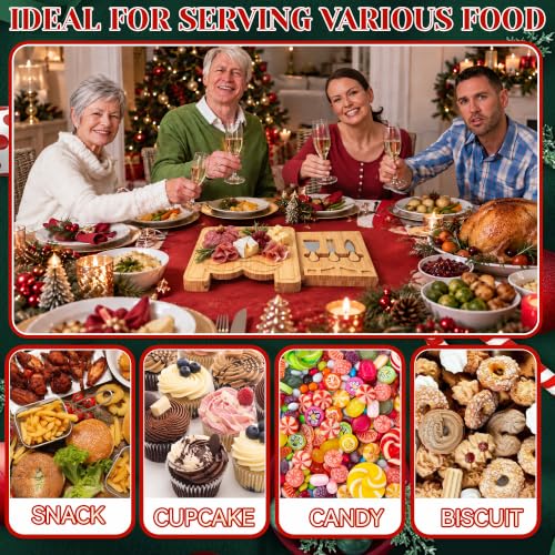 Christmas Nutcracker Charcuterie Board Gift Set with Utensils - Bamboo, 13x13 Inches