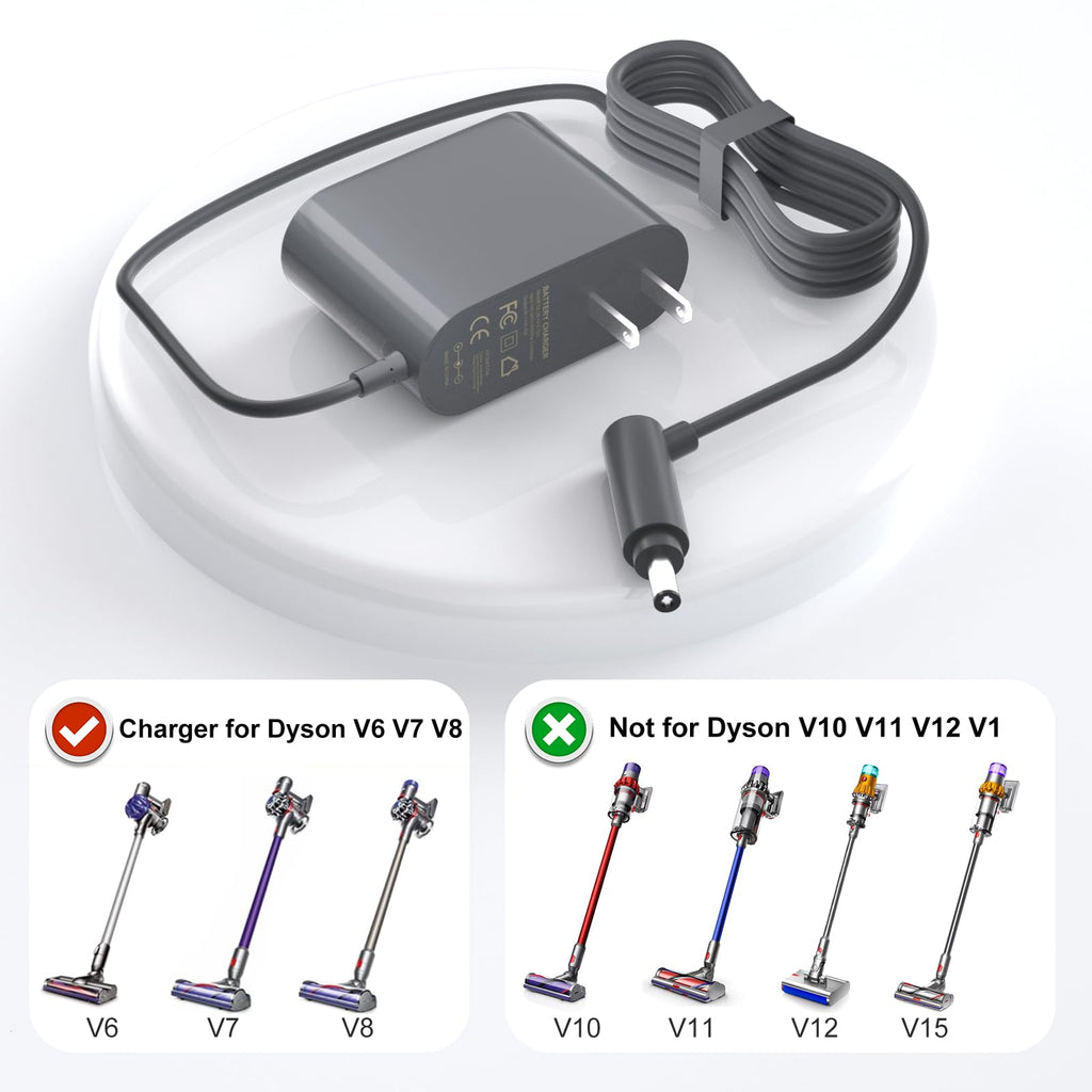 Onadrive Charger Compatible for Dyson V6 V7 V8 - Power Cord Only Compatible for Dyson V6 V7 V8 DC58 DC59 DC61 DC62 SV03 SV04 SV05 SV06 Cordless Vacuum Cleaner Model 967813-02 205720-02