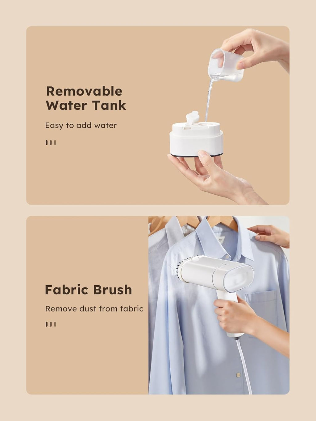 Yabano Foldable 1200W Travel Garment Steamer - Handheld Fabric Steamer with 140ml Tank | Ideal for Home & Office