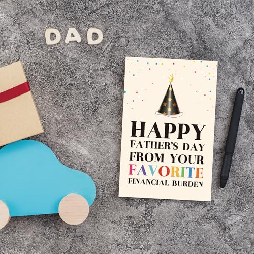 Funny Father's Day Card - Premium 8x5.3 Inch Card with Envelope