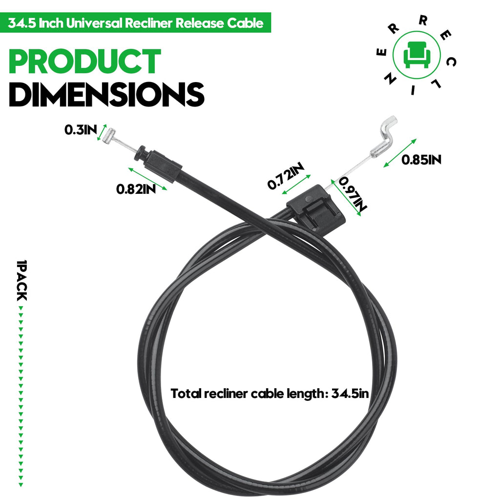 34.5 Inch Recliner Release Cable for Ashley Lazy Boy & Lane Recliner Chair