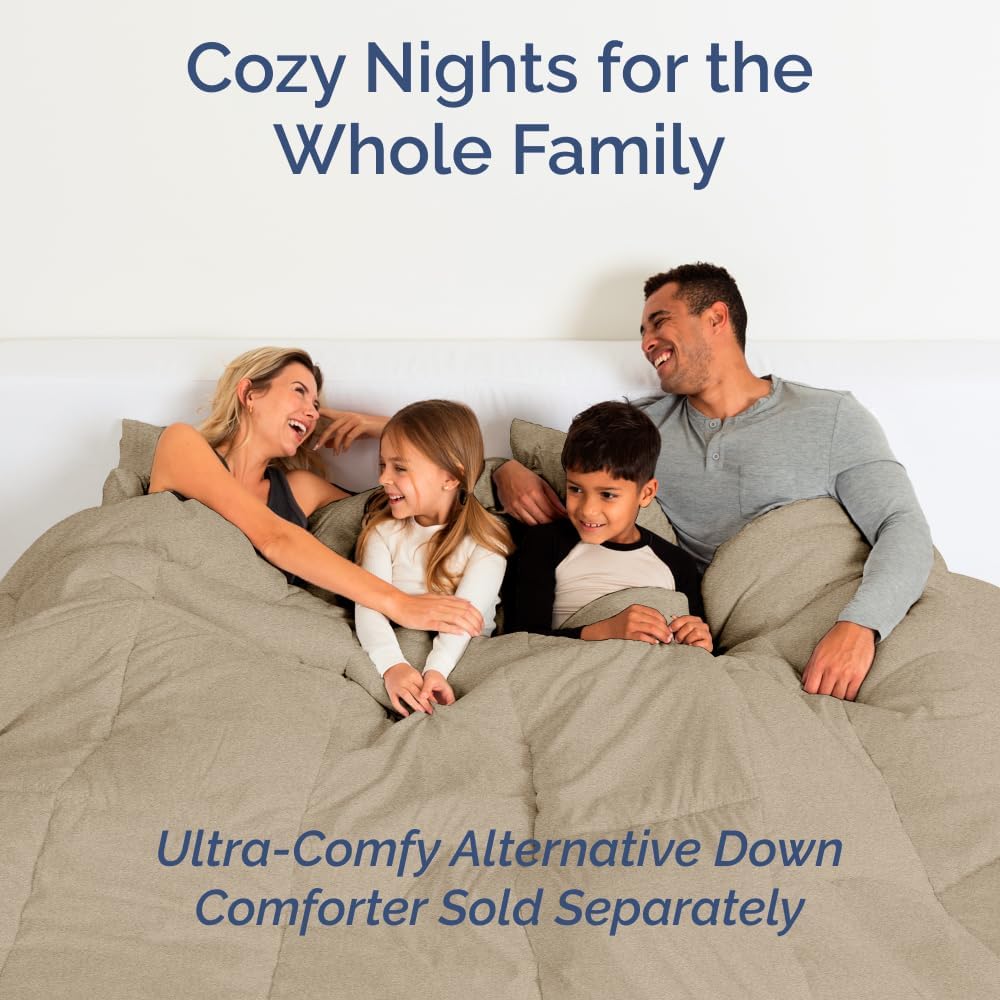 Skiennix Full XL Bed Sheet Set - Soft, Breathable & Cooling 4-Piece Luxury Bedding - Deep Pockets, Fade & Wrinkle Free in Heathered Beige