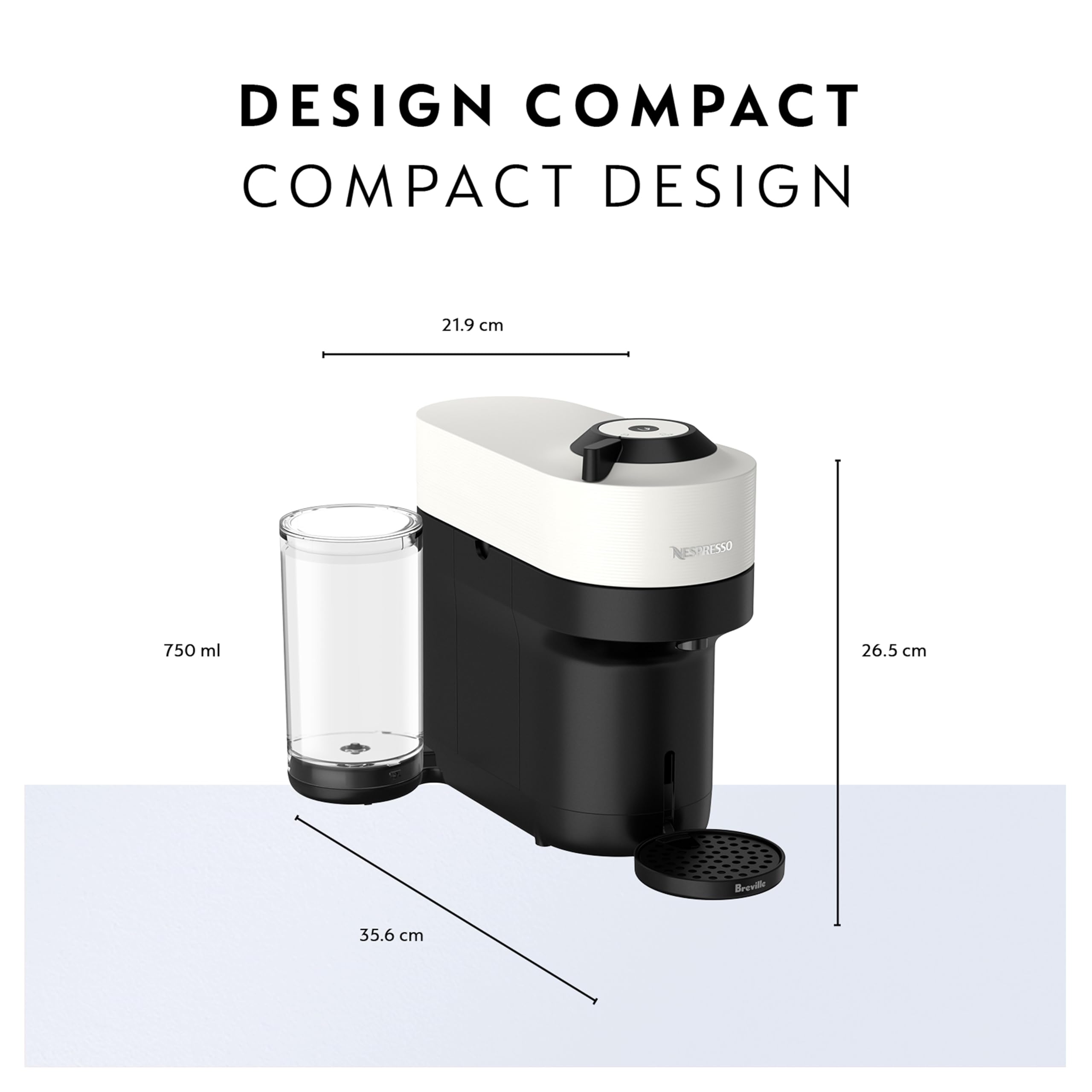 Nespresso Vertuo Pop+ Coffee and Espresso Maker by Breville, Coconut White
