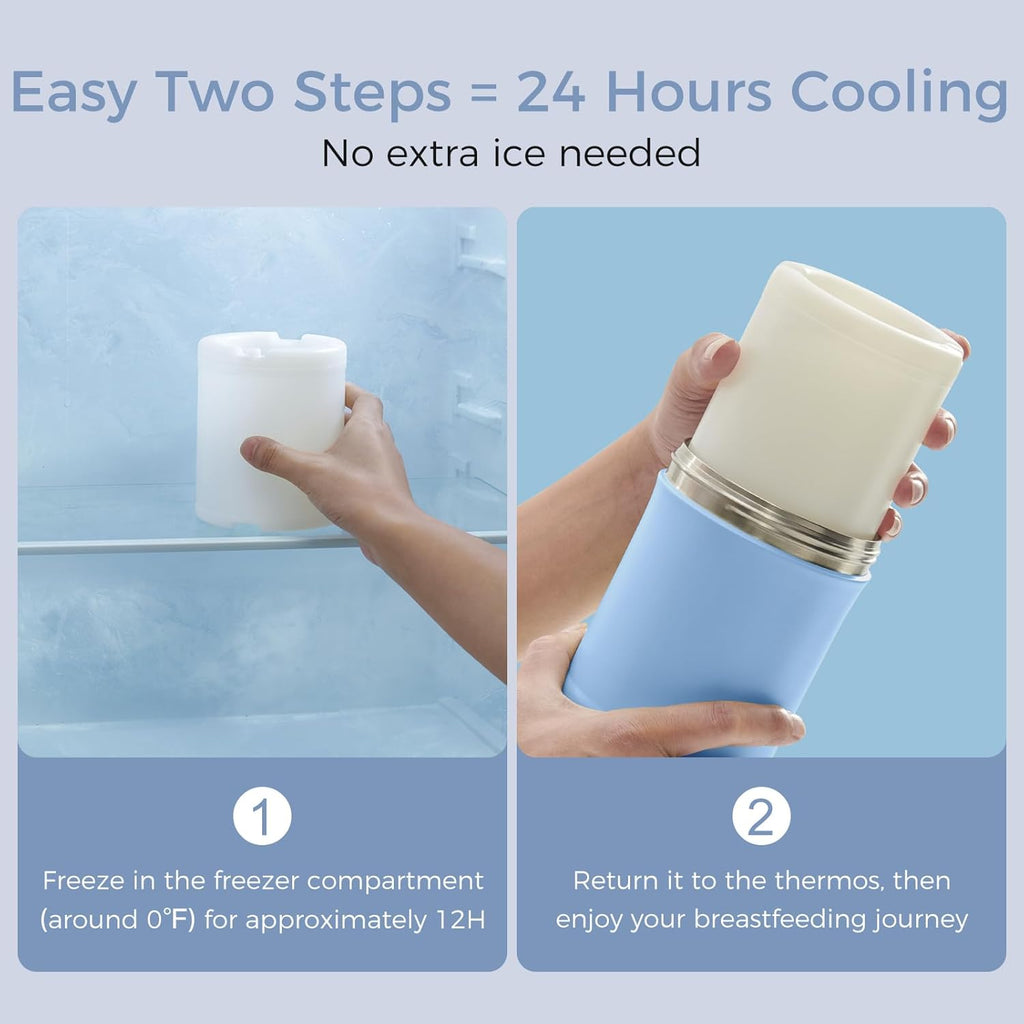 Momcozy 22oz Portable Breast Milk Cooler - 360° Cooling for 24 Hours | Includes 2 Baby Bottles
